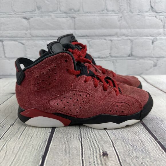 2022 Nike Air Jordan 6 Retro‎ Toro - Kids Youth Size 13C (DV3605-600) Suede Red - Picture 6 of 8